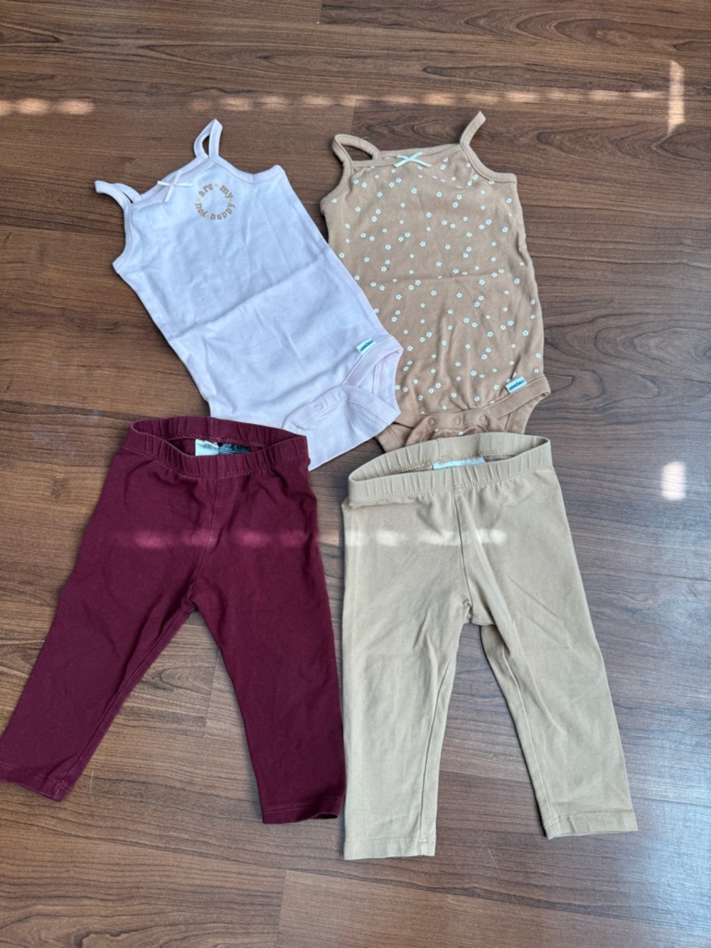 Berry & Light Pink Tank Onesie & Leggings Set